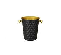 Yajuyi Seau à Champagne Socle Métallique Robuste et Poli Contenant pour Rafraîchir Vin et Boissons Fermentées Design Évasé Fonctionnel Accessoire de Table, Noir, Seau À Glace Martelé Noir Grillé
