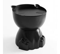 Yajuyi Table de Chevet Chat Table d'Appoint Meuble de Rangement Table Basse Plateau Amovible avec Casier Interne Bords Doux Épaissi Style Ludique Chaleureux, Noir
