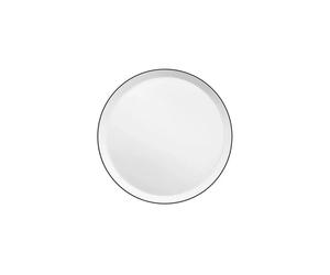 YAKA Porcelaine Blanche Assiette Dessert D21.5 Médard de NOBLAT Liseret NOIR