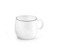 YAKA Porcelaine Blanche Tasse 20cl Médard de NOBLAT Liseret NOIR