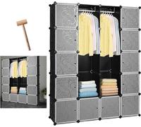 Yakimz Armoire à vêtements Armoires pour enfants Étagère de salle de bain Étagère à chaussures DIY stable Rangement Armoire 20 cubes
