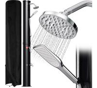 Yakimz Douche solaire ronde Raccord tuyau d'arrosage Douche solaire max. 63°C Douche extérieure 40L Avec douchette Avec housse de protection noir
