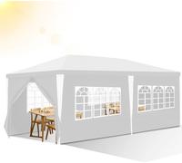 Yakimz Pavillon Gartenzelt - Pavillon de jardin étanche avec Easy-Klett, protection parfaite par tous les temps Blanc 3x6m