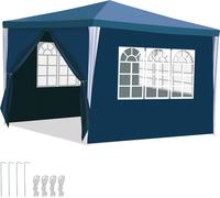 Yakimz Pavillon Gartenzelt - Pavillon de jardin étanche avec Easy-Klett, protection parfaite par tous les temps Bleu 3x3m