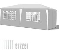 Yakimz Pavillon Tente de jardin - Tente de plage pratique, montage facile avec Easy-Klett, idéale pour les fêtes Blanc 3x6m
