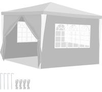 Yakimz Pavillon Tente de jardin - Tente de plage pratique, montage facile avec Easy-Klett, idéale pour les fêtes Blanc 3x3m