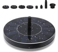 Yakimz Pompe de fontaine solaire 1.5W Pompe solaire Fontaine solaire Pompe de bassin solaire avec 6 styles de fontaine Pompe à eau solaire Fontaine solaire noire pour jardin extérieur Pompe à eau