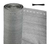 Yakimz Tissu d'ombrage pour clôtures Tennis 1.8x25M Protection visuelle HDPE Clôture Filet d'ombrage Tissu de protection contre le vent Gris
