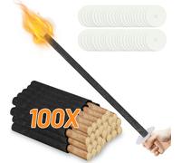 Yakimz torches de cire naturelle - 100 pièces - temps de combustion env. 90-100 min - torches de cire avec patte, pour Noël, défilé de torches, feu de torche, fête de jardin, feu de camp, solstice d'é