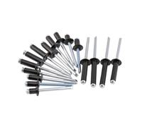 YAKUFAST 20-50Pcs M2.4-M5 Champignon à rivets pop en aluminium noir | Fixation aveugle à mandrin brisé(M2.4 50PCS,6.4mm)