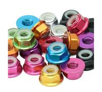 YAKUFAST Lot de 10/5 écrous à bride colorés en aluminium M2 M3 M4 M5 M6 M8, écrous de blocage hexagonaux en nylon, écrous autobloquants for pièces de modèles RC(Orange,M3 10pcs)