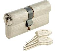 Yale 500 Plus Série Cylindre de Profil Européen Double 30/30 Nickel Satiné Cylindre de Sécurité à 5 Goupilles Haute Protection Anti Effraction Installation Facile avec Clés Incluses