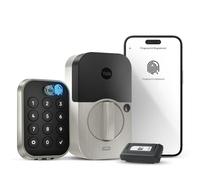Yale Assure Lock YRD430-F-ZW3-619 Pêne dormant à 2 touches, serrure de porte intelligente sans n nickel satiné avec clavier tactile connecté Z-Wave (ZW3) pour entrée de code et accès à distance
