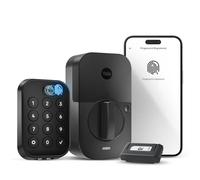 Yale Assure Lock YRD430-F-ZW3-BSP Serrure de porte d'entrée intelligente à 2 touches, en daim noir, avec clavier tactile connecté Z-Wave (ZW3) pour entrée de code et accès à distance