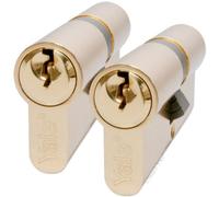 Yale B-ED3545KA-PB Cylindre de Serrure Euro à clés identiques 35/45 (90 mm) Finition Laiton Sécurité Standard 2 cylindres Sac en Plastique