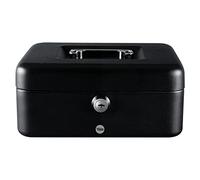 Yale Boîte à Monnaie Très Grand Modèle YCB/070/BB2 Protection Standard Serrure à Clé 2 Clés Incluses Poignée de Transport Plateau Intérieur Amovible Finition Noire Mate