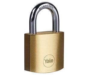Yale - Cadenas de sécurité standard Y110B/30/115/1/B en laiton de 30 mm - Anse ouverte en acier - 3 clés