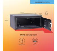 Yale Coffre-Fort Électronique avec Alarme YLC/200/DB2 Protection Standard Code PIN ou vertisseur 130 dB Installation Murale ou au Sol Pour Ordinateur Portable