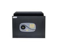 Yale Coffre-Fort Mural Numérique Série Y3260525 Noir Certifié EN14450 S1 Serrure Électronique à Code PIN 2 Pênes Acier Ø22 mm 37 L Dimensions 460 x 340 x 240 mm