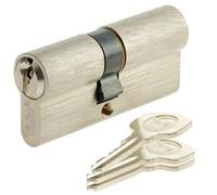 Yale Cylindre de Serrure pour Porte Extérieure/Entrée, 5 Goupilles, 3 Clés, Nickelé, Laiton, Nickelé, 30 x 60 mm