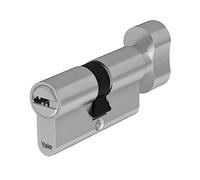 Yale Cylindre européen de Haute sécurité avec Bouton pour Serrure YC104KD305004N1 nickelé, 30/50mm, 4 clés