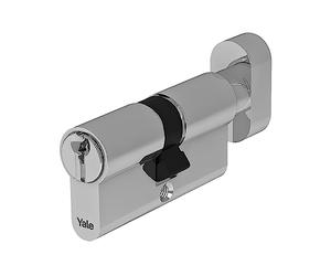 Yale Cylindre européen de Haute sécurité avec Bouton pour Serrure YC104KD305004N1 Nickelé, 30/50mm, 4 clés