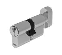 Yale Cylindre européen de sécurité maximale avec Bouton pour Serrure YC204KD304005N1 Nickelé, 30/40 mm, 5 clés avec Piste Snake, 14 Broches