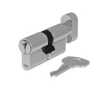 Yale Cylindre européen de sécurité maximale pour serrure YC201KD404005N1 Nickelé, 40/40 mm, double, Frictionné, 5 clés avec piste Snake, 14 broches