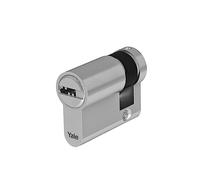 Yale Cylindre européen de sécurité standard avec bouton pour serrure YC054KD304003N1 Nickelé, 30/40 mm, 3 clés verticales