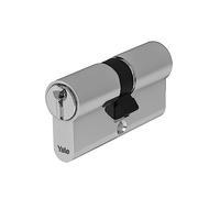 Yale Cylindre européen de sécurité standard pour serrure YC051KD303003N1 Nickelé, 30/30mm, double, Frictionné, 3 clés