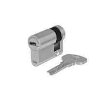 Yale Cylindre européen Série 1000 30/10 mm nickel satiné demi-cylindre, 5 clés incluses, sécurité renforcée pour garages, caves et locaux techniques