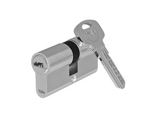 Yale Cylindre européen Série 1000 40/40 mm nickel satiné double cylindre avec fonction d’urgence, 5 clés incluses, protection optimale pour appartements