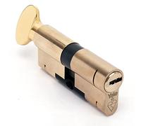 Yale Cylindre européen T35/35 (70 mm), Verrou, Serrure de Porte, Laiton, 3 Clés Standard, Anti-choc, Encliquetage, Perçage, Médiator