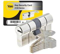 Yale Cylindre de Serrure Débrayable 30x40 mm, 10 Goupilles - Porte Extérieure, Porte Intérieure, Porte d'Entrée - YC2100-5 Clés réversibles, Nickelé