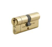 Yale Double cylindre série KM 40/55 (95 mm) en laiton poli