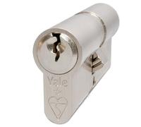 Yale KM4050-NP Euro Double Cylindre 1 étoile Kitemark 3 clés fournies Haute sécurité Convient à Tous Les Types de Portes Finition Nickel 40:10:50 (100 mm)