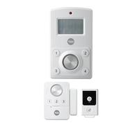 Yale Mini Kit Alarme sans Fil Sirène 130 DB Détecteur de Mouvement Code PIN 4 Chiffres Contact Porte Porte-clés Portée 70m Alimenté par Piles