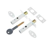 Yale P-2PM444-WE-2 Lot de 2 boulons de sécurité pour Porte à charnières et Portes en Bois Finition Blanche