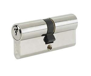 Yale P-ED4050-SNP Euro Double Cylindre 3 clés fournies, sécurité Standard, Emballage Visi, Convient à Tous Les Types de Portes, 40:10:50 (100 mm), Finition Nickel