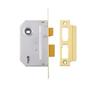Yale P-M246-PB-63 Cadenas à mortaise à 2 gorges Visi Pack, adapté aux portes intérieures, Finition laiton, 2.5 Pouces/64 mm