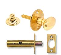 Yale P-M44T-PB Verrou de sécurité de Porte avec Bouton de Serrage Finition Laiton Poli Sécurité Standard Visi emballé Convient pour Portes battantes et en Bois