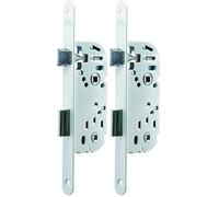 Yale Serrure à encastrer à condamnation, axe 40 mm, Coffre 135 mm - Y13R-A40/B/SC - Pêne Réversible, Têtière Bouts Ronds - Porte Salle de Bain et WC - Blanc, Gâche Incluse, Standard (Lot de 2