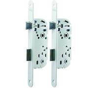 Yale Serrure à encastrer à condamnation, axe 40 mm, Coffre 135 mm - Y13R-A40/B/SF - Pêne Réversible, Têtière Bouts Ronds - Porte Salle de Bain et WC - Blanc, Gâche Incluse (Lot de 2)