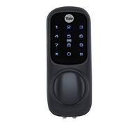Yale Verrou de Porte connecté sans clé - Noir - Aucune clé nécessaire, Verrouillage/déverrouillage avec Code PIN, Porte-clés, Carte, étiquette de téléphone, Compatible avec loquet de Nuit de 60 mm