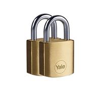 Yale Y110B/25/113/1 - cadenas en laiton corps 25×26 mm anse Ø4 mm 3 clés mécanisme à clé sécurité standard intérieur antivol casier vestiaire boîte à outils
