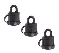 Yale Y110B/40/122/1 - cadenas en laiton corps 40 mm anse Ø5 mm 3 clés mécanisme nse trempée haute sécurité extérieur portes et abris portes portails abris jardin et garage antivol