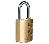 Yale Y110B/50/126/1 - cadenas à combinaison en laiton corps 40×50 mm anse Ø6 mm sans clé sécurité standard intérieur casiers casiers armoires boîtes à outils code réinitialisable antivol casier vestia