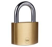 YALE -Y110B/50/126/1 - Cadenas laiton 50 mm - anse acier cémenté - 3 clés - Pour Casier - Cave - Armoire