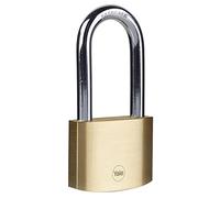 Yale Y110B/60/163/1 - cadenas en laiton corps 60 mm anse longue Ø10 mm 3 clés mécanisme à clé anse trempée double verrouillage sécurité standard conforme EN 12320 intérieur antivol casier vestiaire bo