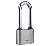 Yale Y112/50/165/1 - cadenas disque en fer corps 50 mm anse longue plaqué nickel 3 clés mécanisme nse trempée sécurité standard conforme EN 12320 extérieur portes et abris portes portails abris